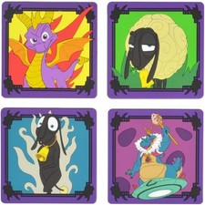 Official Spyro the Dragon Silicone Coasters (4 Pack) Good Condition