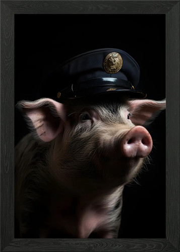Police officer pig framed wall - police,