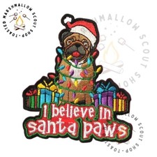 Christmas Santa Paws Badge /