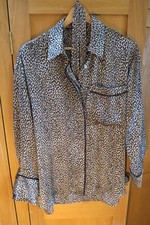 Zara animal print pyjama style blouse shirt with neck tie S M