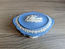 Wedgwood Oval Lidded Pot Blue