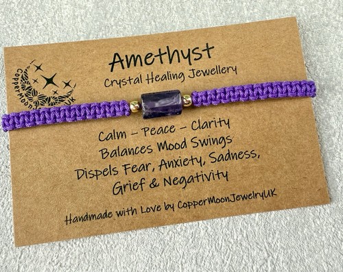 Amethyst macrame bracelet - macrame,