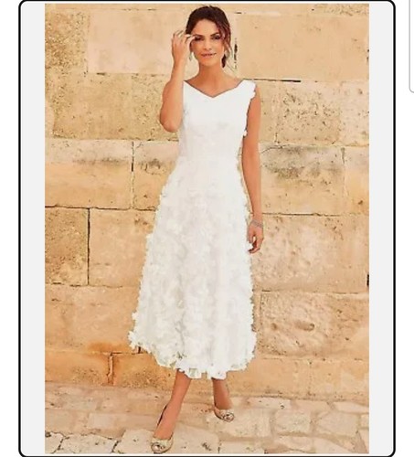 Midi wedding dress white - wedding, dress.