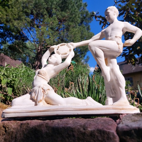 Art nouveau stone figurine - art,