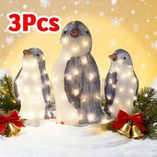 3X Acrylic Penguin Christmas