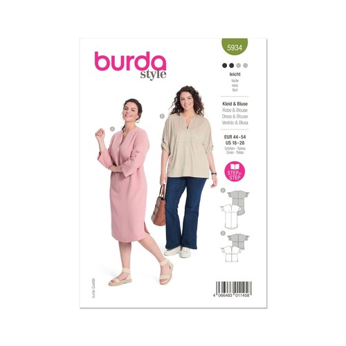 Burda 5934 dress blouse - dress,