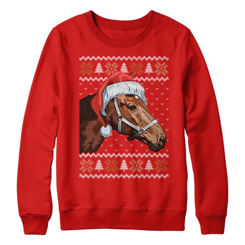 Christmas horse sweatshirt - christmas,