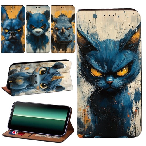 Leather flip wallet cover case - leather,