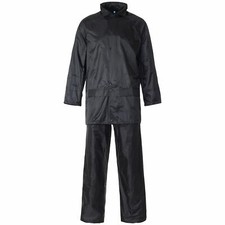 UNISEX RAIN SUIT MENS WOMENS WATERPROOF WORK WEAR PVC COAT TROUSER JACKET OVERAL