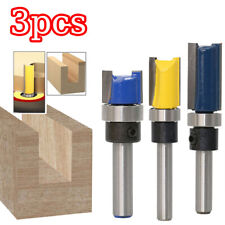 3Pcs Flush Trim Router Bit Set Top Bearing Template Milling Cutter 1/4" Shank