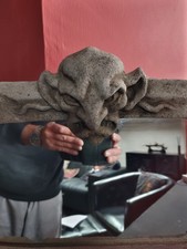 gothic gargoyle mirror in concrete