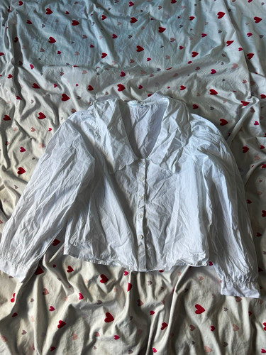 White ruffle collar blouse - ruffle,