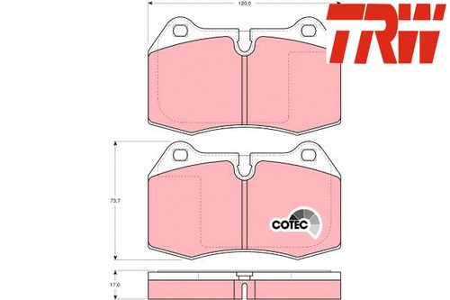 Front brake pad set - front,