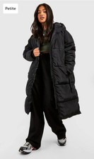 Black Hooded Long Padded