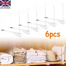 6x Shelf Dividers Storage