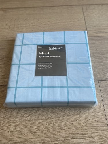 Habitat printed single blue - printed,