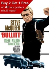 Bulitt Steve McQueen 1968 Movie Poster A5 A4 A3 A2 A1