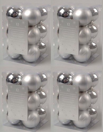 Silver christmas baubles - 48,