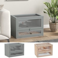 PawHut 2 Levels Wooden Hamster Cage Mice Rodents Hutch Small Animals