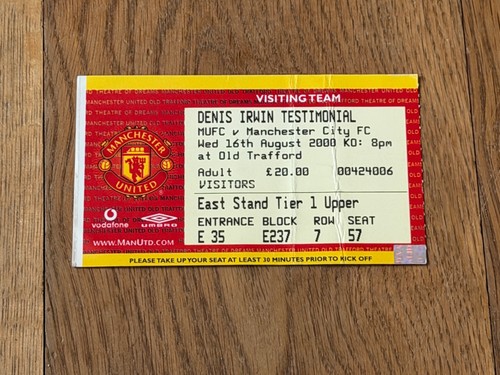 Ticket 2000 manchester - ticket, 2000/01