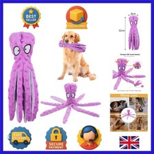 Interactive Octopus Plush Dog Toy - No Stuffing Squeaky Chew Toy for Safe Play
