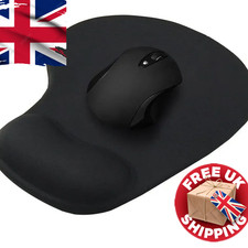 Black Anti-Slip Mouse Pad Gel Wrist Support Mat for PC Laptop UK