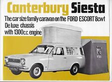 1970 Ford Escort (Mk. 1) van Canterbury Siesta motorhome brochure + price list