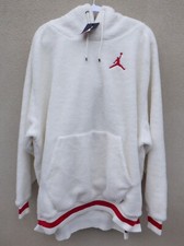 Nike Men's 2XL Air Jordan Fleece Hoodie Oversized White Red Heavyweight