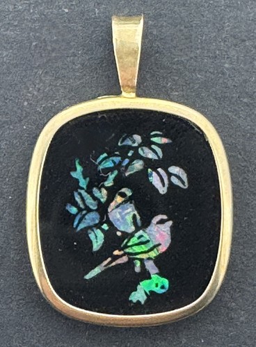 9ct gold inlaid - gold, opal