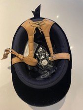 Charles Owen, Showjumper xp, Blue, Velvet, Horse Riding Hat, Size 7 1/8 (58 cm)