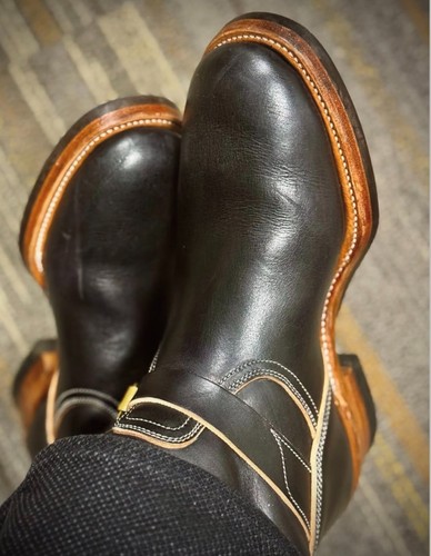 Vintage style black leather - vintage,