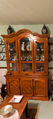 Oak glass fronted display - fronted,