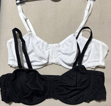 M&S 2PACK UNDERWIRED, NON PADDED MULTIWAY STRAPLESS BRA In BLACK/WHITE Size 36A