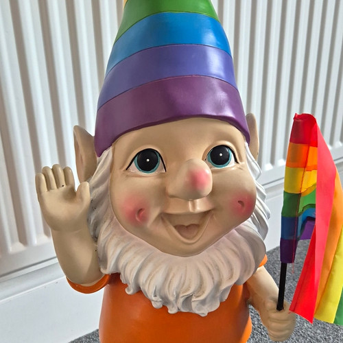 Resin rainbow garden gnome - rainbow,
