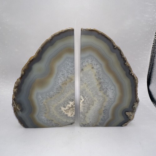 Vintage pair agate geode - agate,