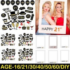 Frame Photo Booth Props Happy Birthday Selfie 16/18/30/40/50/60/70/80th 21st UK