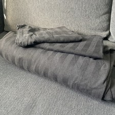 Striped Black Duvet Set Double