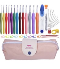 38pcs Ergonomic Crochet Hook Set Soft Grip Handles Crochet Kit with Case
