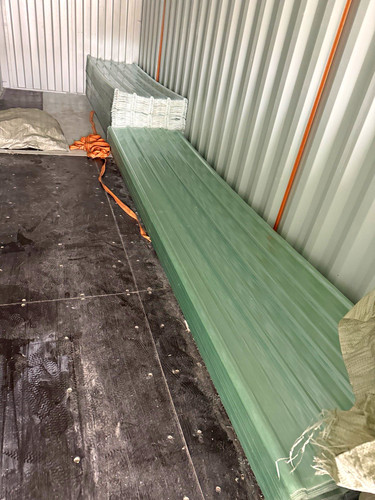 Green fibreglass corrugated - green,