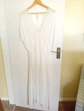 JD Williams White Crepe Maxi Beach Dress - Size 18