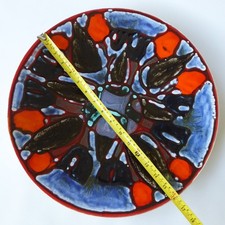 Huge 16" Poole Pottery Delphis plate dish bowl, 89. Blue orange 1960s