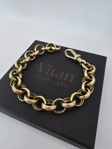 9ct gold belcher bracelet - 9ct,