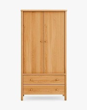 John Lewis Spindle Double Wardrobe with 2 Drawers, Oak RRP£899 (5142)