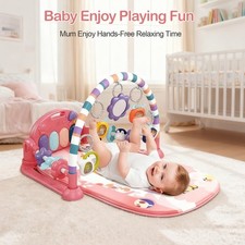 Baby Play Mat Gym 6-Mode Activity Mat Baby Toys Extra Guardrail Tummy Time Mat