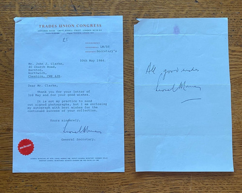 Len murray signed letter - murray,