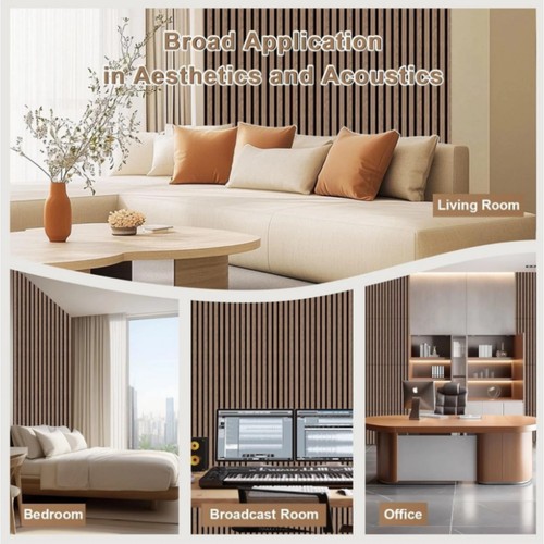 Oak slatted acoustic - oak, wall
