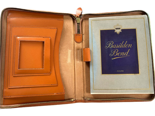 Vintage tan leather - vintage, writing