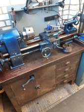 South Bend Lathe.  240v Single Phase Motor, Solid Oak Base Cabinet.