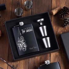 Wedding Hip Flask 6oz Personalised Engraved Gift for Groom Best Man Usher Steel
