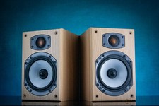 Monitor Audio Bronze B1  Hi Fi Stereo Bi-Wireable Speakers, Beech finish